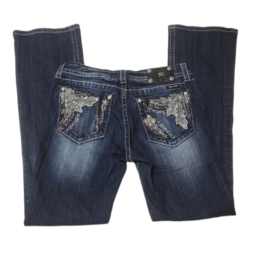 Miss Me Womens Jeans Size 32 Boot Cut JP5498B Dark Wash Mid Rise Pants